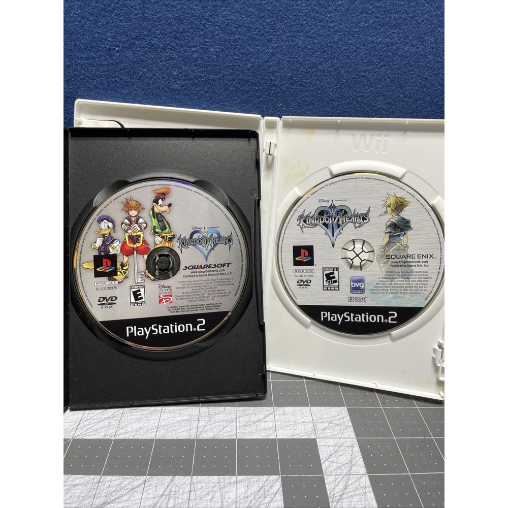 Kingdom Hearts & Kingdom Hearts2 Play Station 2 Disney Squaresoft PS2 Not Tested